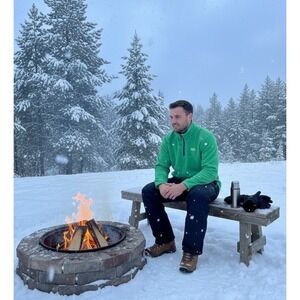 Helly Hansen Half Zip Fleece Pullover Sweater Men M Green